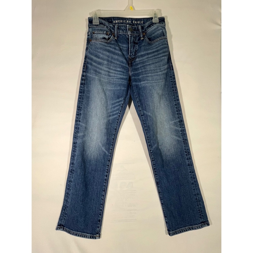 American Eagle Flex Straight Leg Jeans Mens Medium Wash Blue 26x30 Stretch Denim